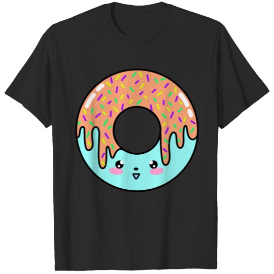 Discover Cute yummy sweet happy Kawaii doughnut cartoon. T-shirt