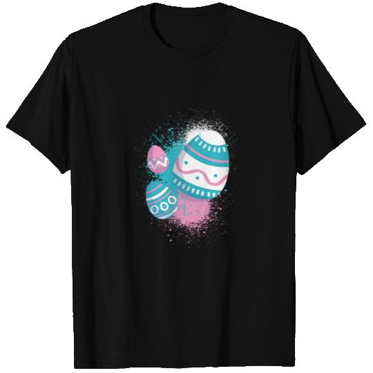 Easter Eggs Spray Painted Blue Pink White T-shirt
