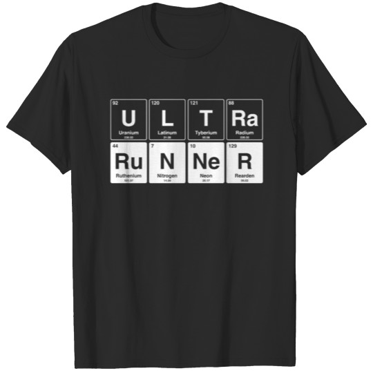 Discover Ultra runner periodic table chemistry and running T-shirt