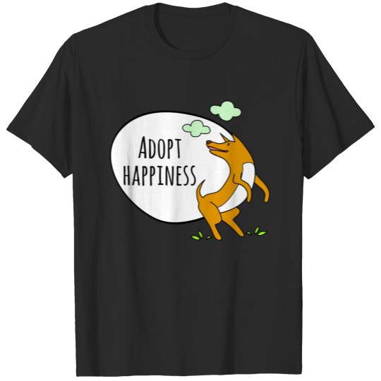 Discover Adopt Happiness Dog Funny Rescue Dog Lover Gift T-shirt