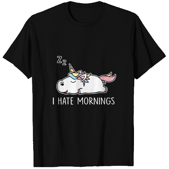 I Hate Mornings Lazy Sleeping Unicorn Unicorns Rai T-shirt