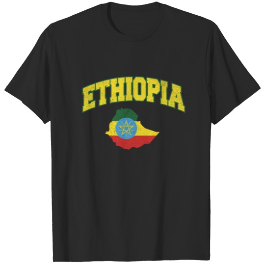 Discover Ethiopia Map Flag Design T-shirt