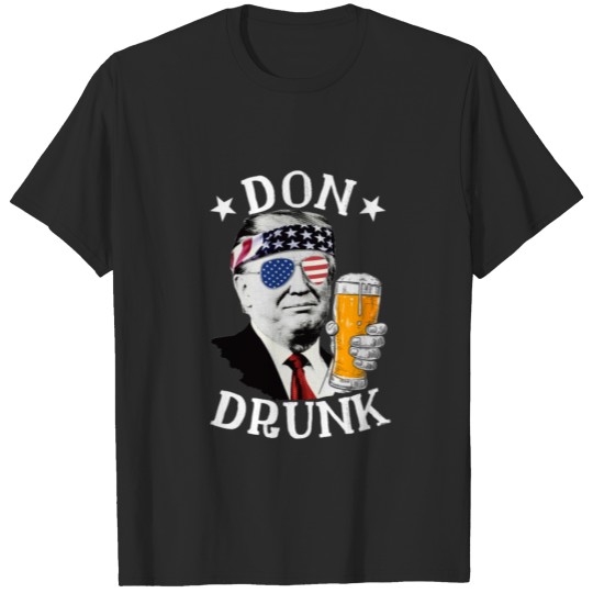 Discover Don Drunk President Trump Drinking Beer Party T-shirt