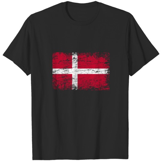 Discover Denmark danish flag banner used look T-shirt