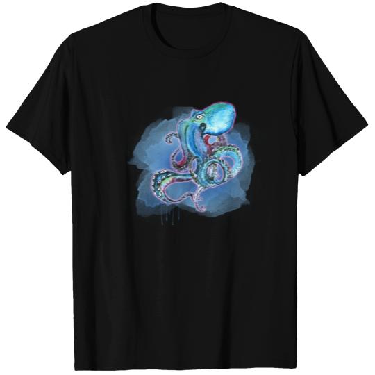 octopus monster water illustration pirate carebeen T-shirt