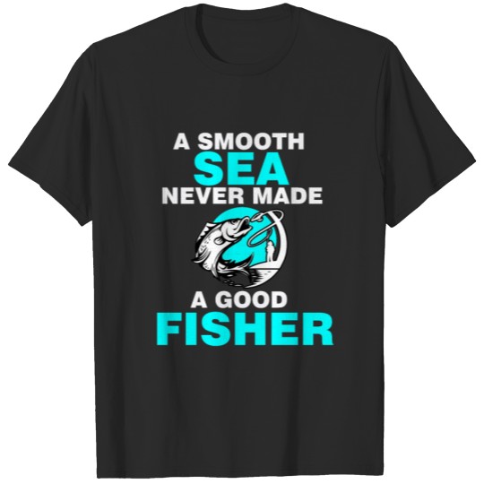 Discover Fisher calm sea fishing license funny gift angler T-shirt