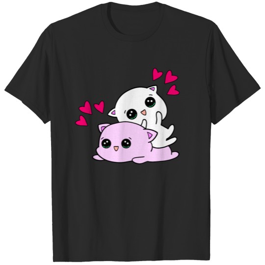 Cute funny little baby kittens in love. T-shirt