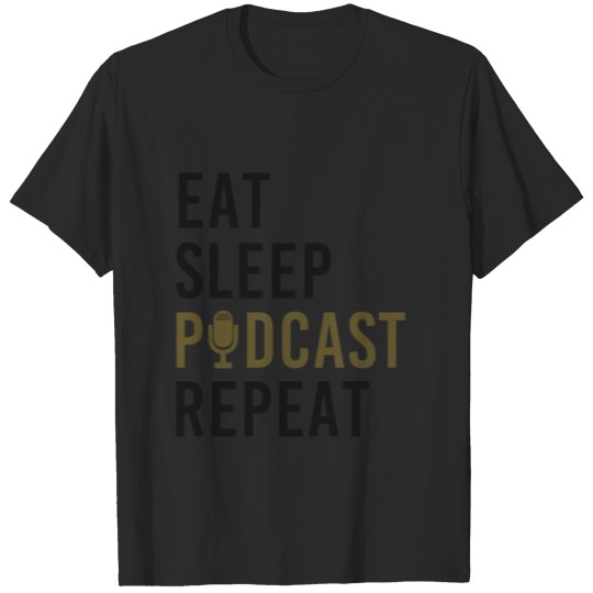 Discover Eat Sleep Podcast Mic Radio Show Funny T-shirt