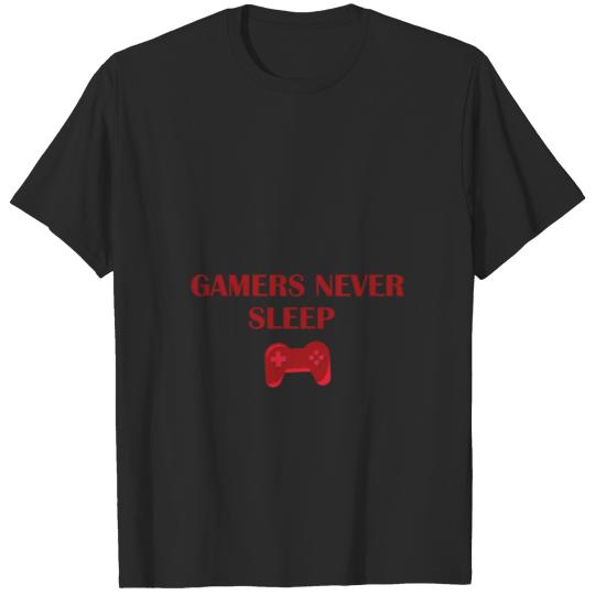 Discover gamers never sleep T-shirt