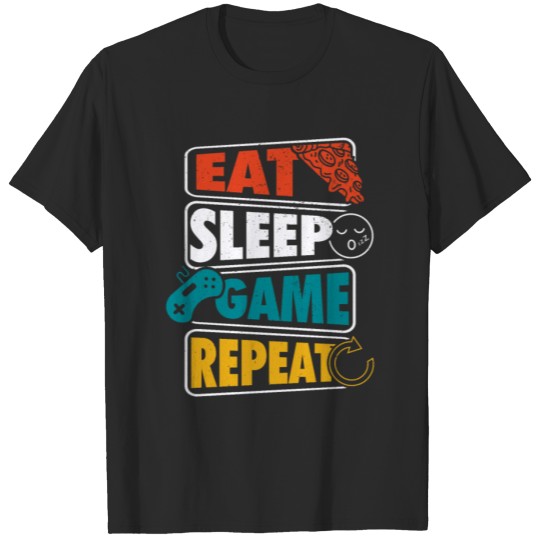 Discover Eat Sleep Game Repeat | Gaming Lover Gamer Gift T-shirt