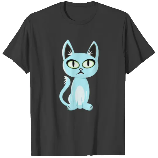 blue cat cats Kitty meow Shirt - NEW as a Facemask T-shirt