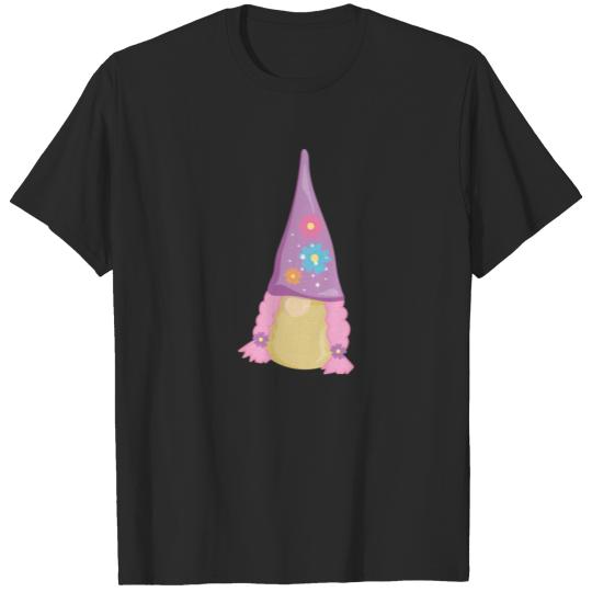 Discover Unicorn Garden Gnome Braids and Floral Hat T-shirt