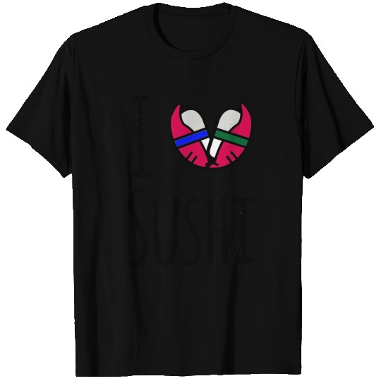I love sushi black T-shirt
