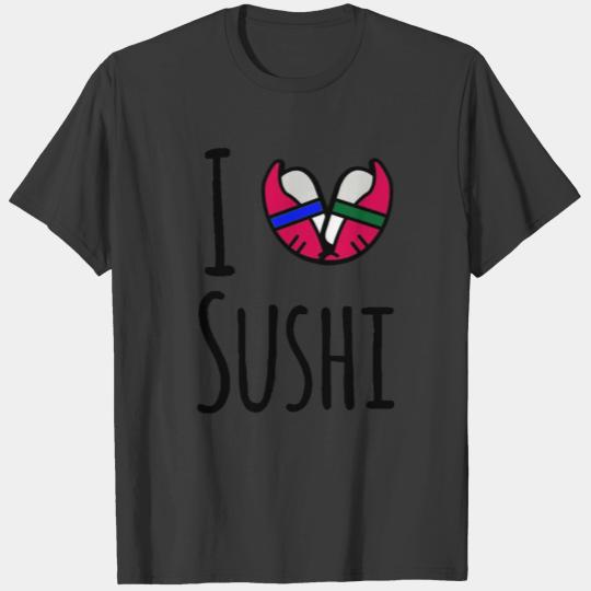 I love sushi black T-shirt