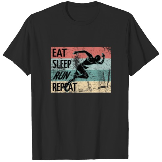 Discover Retro Eat Sleep Run Repeat Runner's Gift T-shirt