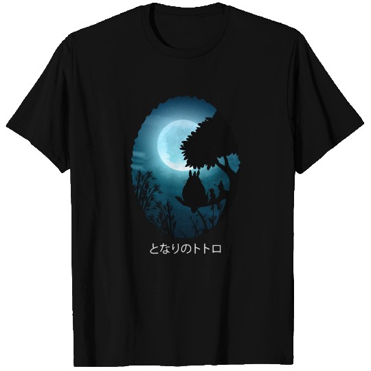 Totoro looking at moon T-shirt