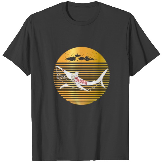 Shark T-shirts Sunset Summer Shark Shirt Gift Tee T-shirt