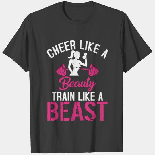 Cheerleader Cheer Like a Beauty Train Like a Beast T-shirt