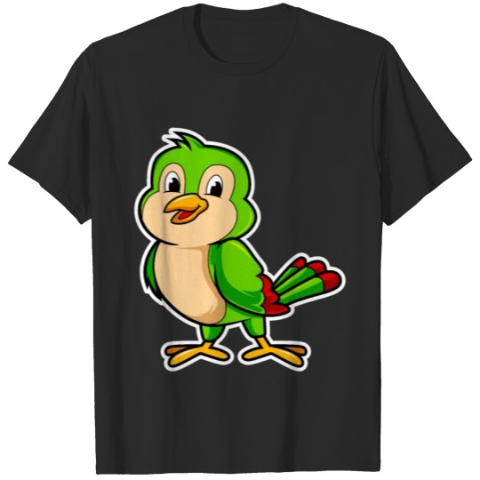 Discover Cartoon Parrot Illustration T-shirt