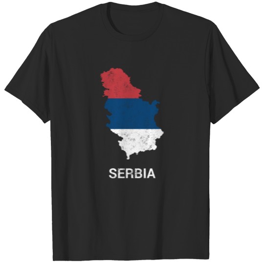 Discover Serbia ( Srbija ) country map & flag T-shirt