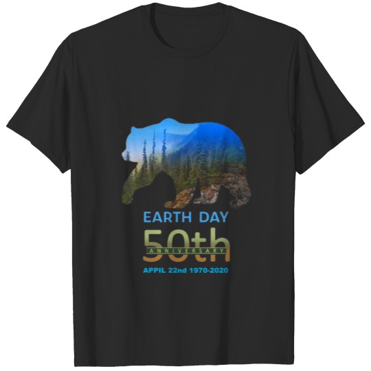 Discover brown bear silhouette earth day 50th anniversary T-shirt