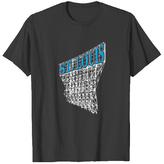St. Louis, Missouri Industrial Typographic White T-shirt