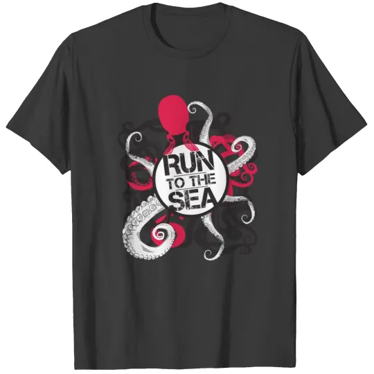 Discover Run to the sea - diving clothes - octopus motive T-shirt