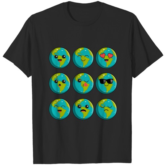Cute Earth Emoticon Funny Earth Day Gift T-shirt