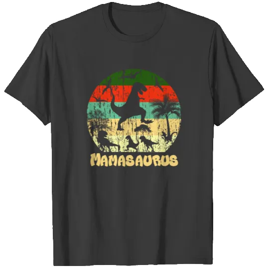 Mamasaurus Mom Rex four Kids Dinosaur Lover T-shirt