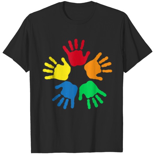 Discover Colorful Hands Autistic Inspirational Autism T-shirt