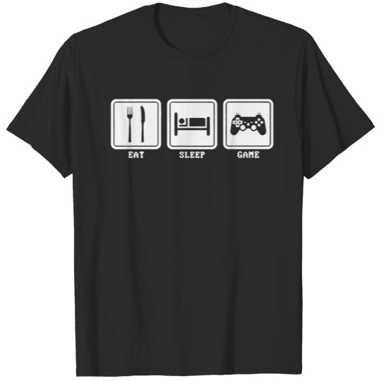 Discover Eat Sleep Game Video Games Controller Gamer Funny T-shirt