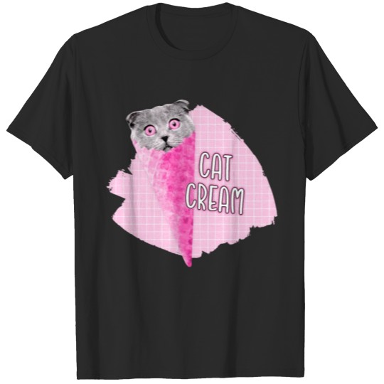 Discover Cat Graphic Pink Cat Cream Cat Clipart T-shirt