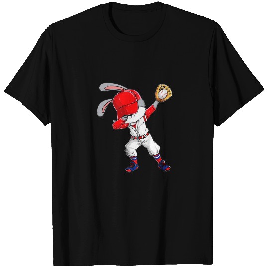 Dabbing Bunny Easter Day Baseball Catcher Gift T-shirt