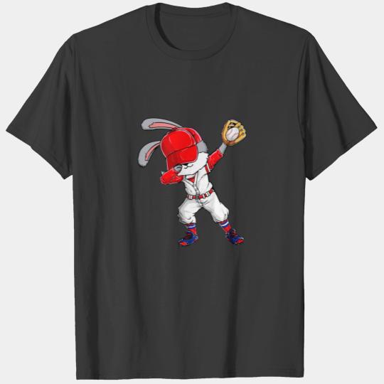 Dabbing Bunny Easter Day Baseball Catcher Gift T-shirt