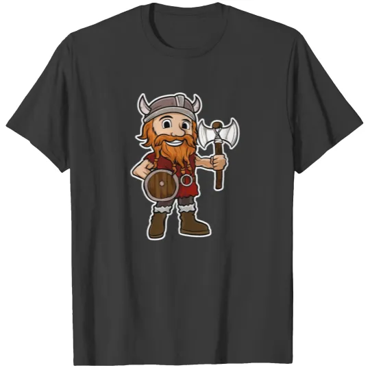 Discover Cartoon Viking Illustration T-shirt