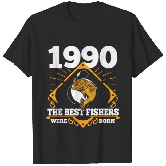 Discover Fisher 1990 Birthday Present Fishing Angler Gift T-shirt