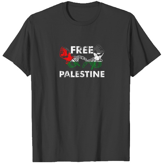 Free Palestine Freedom Flag Distressed Art - T-shirt