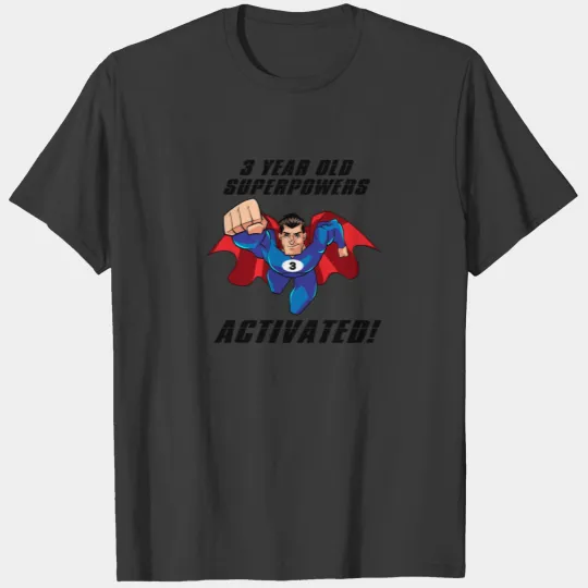 3 Year Old Funny Birthday Gift Present Superhero T-shirt