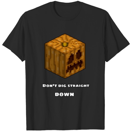 Discover Don't Dig Straight Down Jackolantern Pixel Gourd. T-shirt