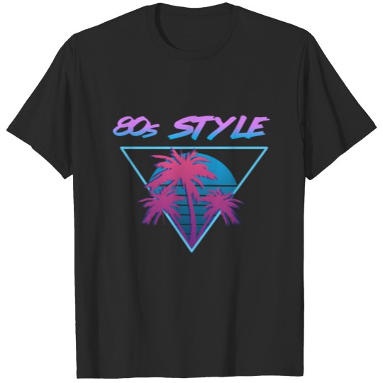 Discover Midnight 80s Inspired Synth Retro Beats Palm Trees T-shirt