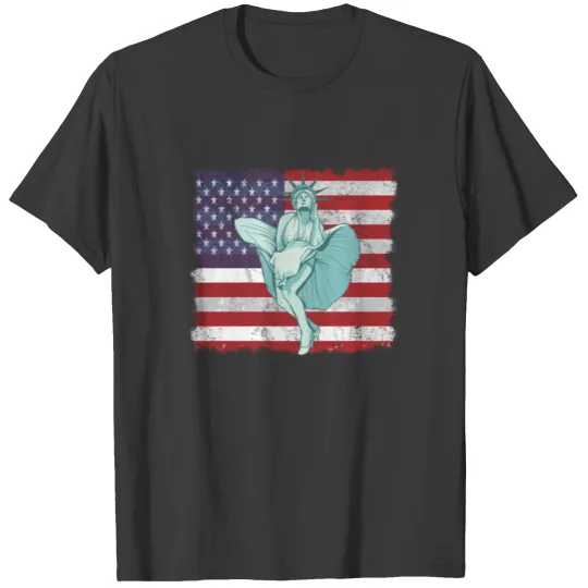 USA Flag Statue of Liberty Rock T-shirt
