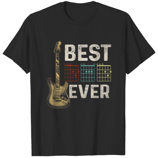 Discover Guitarist Best Dad Ever Guitar Dad Chord Men Gift T-shirt