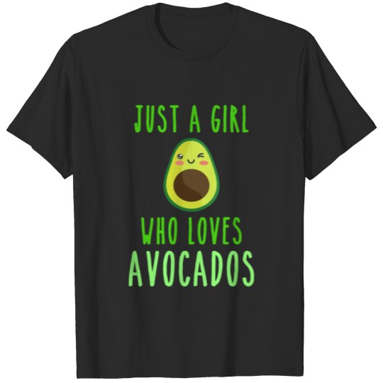 Discover Cute Just a Girl who Love Avocado Vegan Vegetarian T-shirt