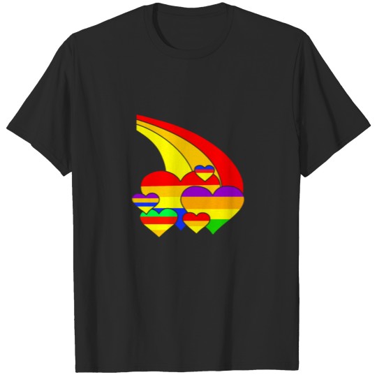 Discover Colorful rainbow hearts T-shirt