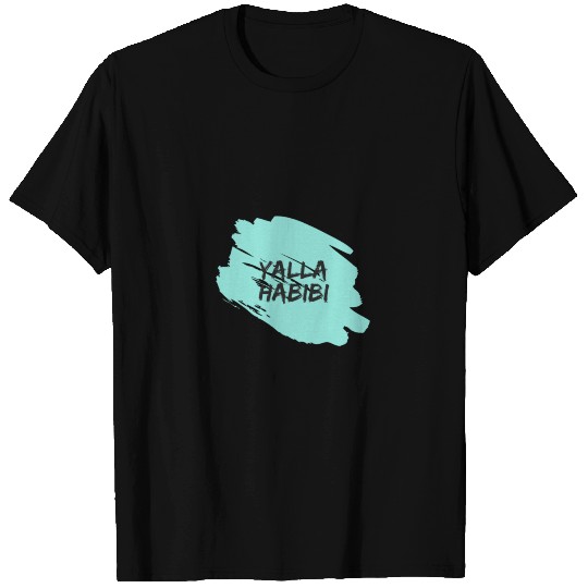 yalla habibi - turquoise-mint brush T-shirt