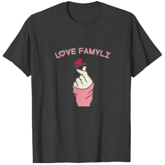 Cute Korea Heart Love Family T-Shirt T-shirt