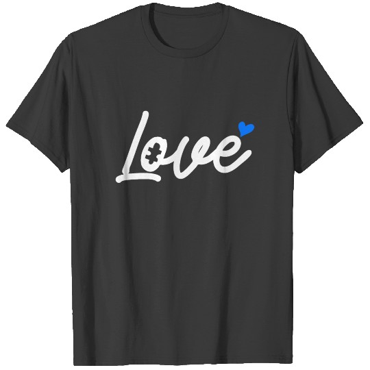 Love Heart Autism Awareness Autistic SPED Teacher T-shirt