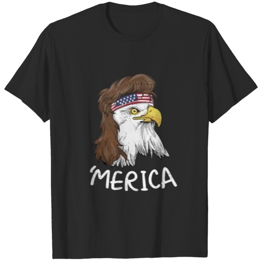 Discover Eagle Mullet - 4th of July American Flag Merica T-shirt