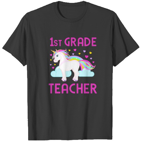 1st Grade Teacher Cute Unicorn Back to School T-shirt