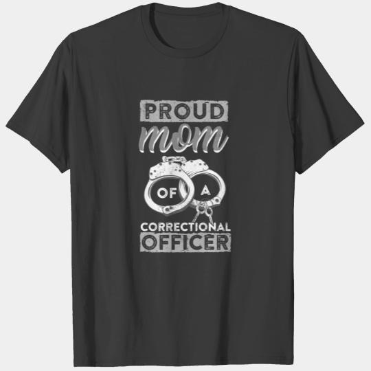 Proud Mom Corrections Officer Thin Silver Line T-shirt